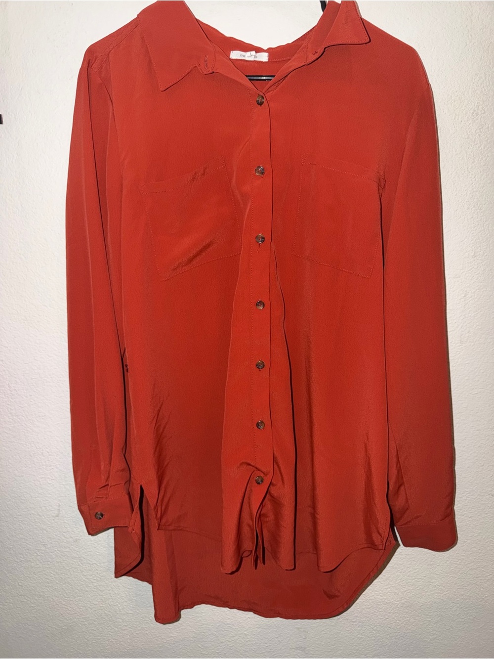 Maurices Rust Button-Down Long Sleeve Shirt